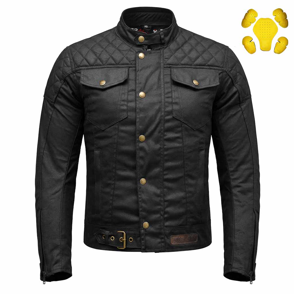 Waxed Cotton Jacket | Stellar Biker Jacket – RIDERACT®