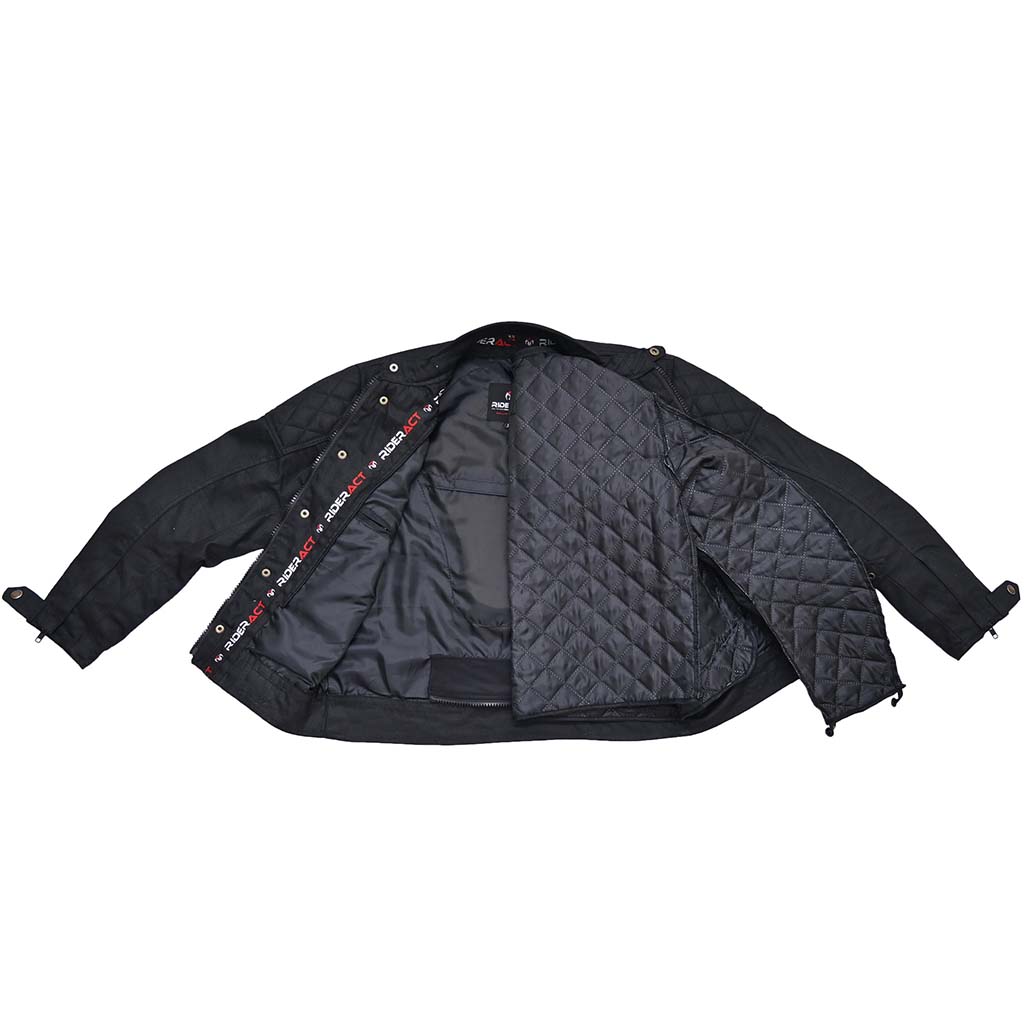 Black quilted Liner Biker jacket for men