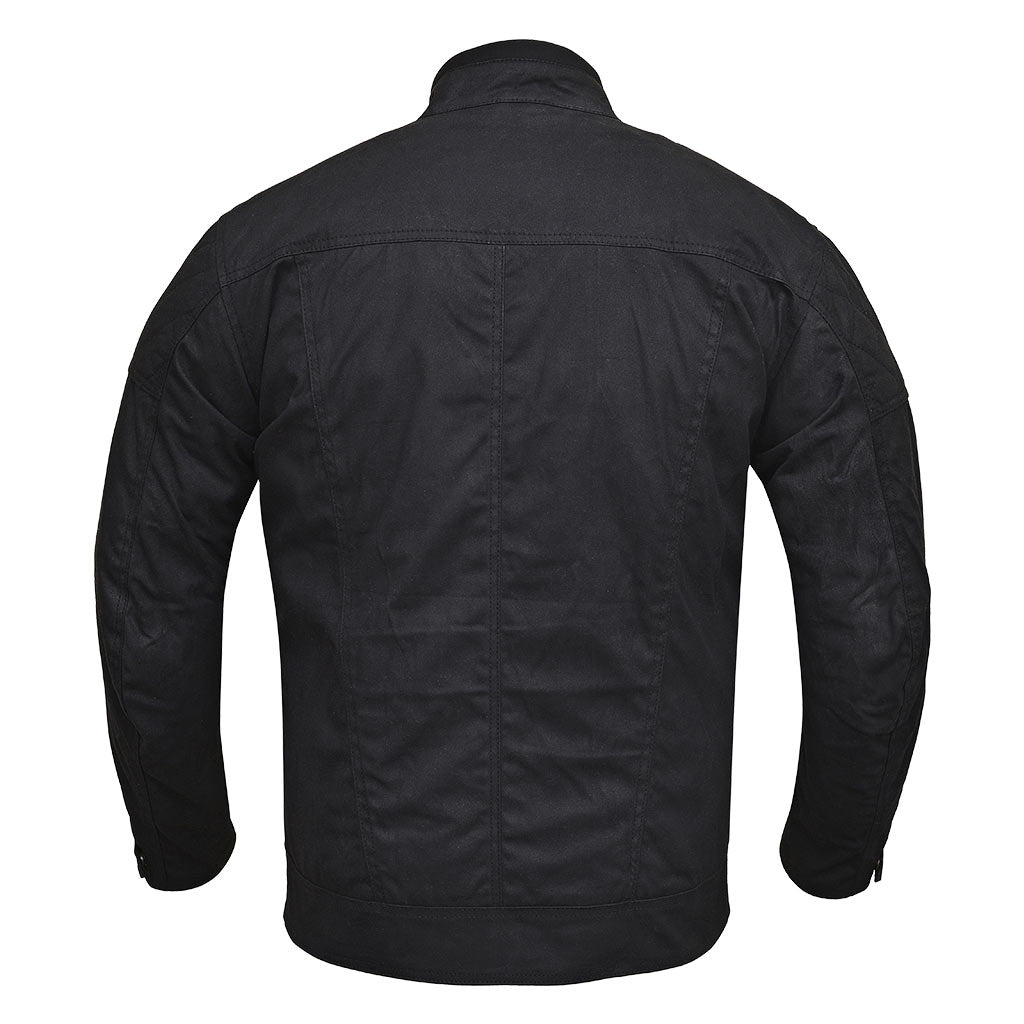 motorcycle cotton jacket black back pose