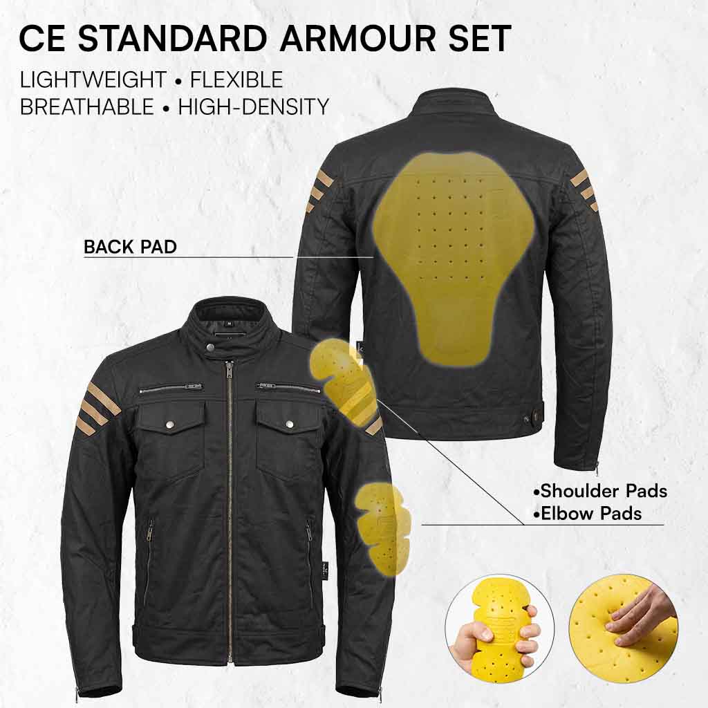 motorcycle jacket with CE standard armour set