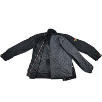 black quilted linner cotton motorcycle jacket 