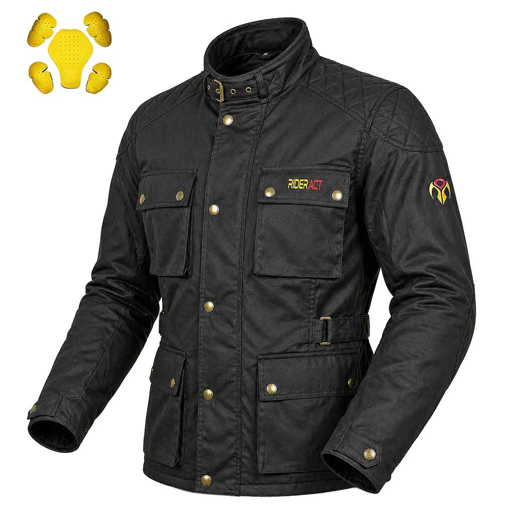 Waxed Cotton Motorcycle Jacket