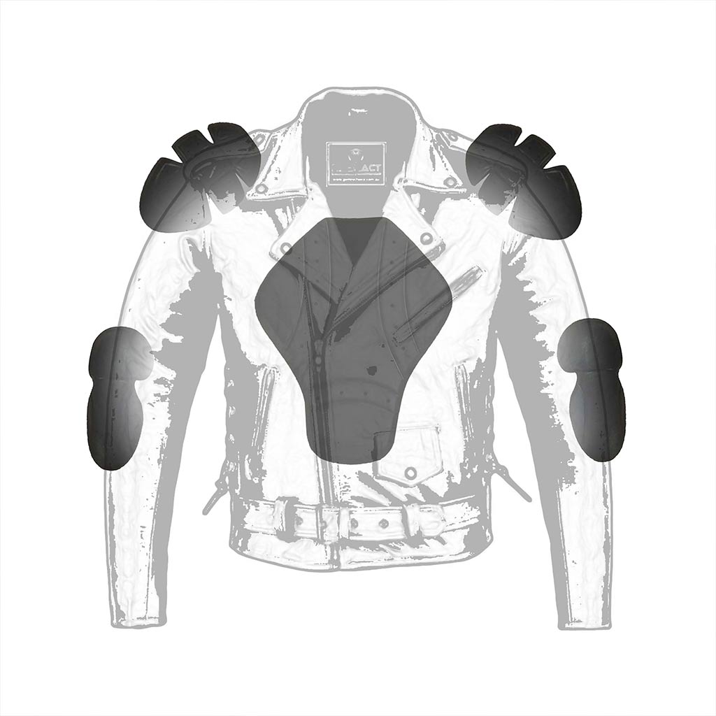 Infographics for Armored Motorcycle Leather Jacket Black