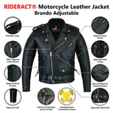 Infographics Motorcycle Leather Jacket Brando Adjustable 