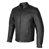 Leather motorcycle jacket Black Side Pose