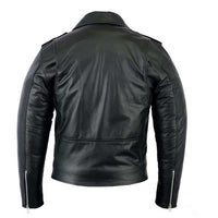Brando style Biker Jacket men safety genuine black biker jacket