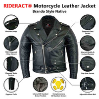 Infographics Brando Leather Biker jacket