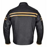 Moto Leather Jacket with Armours back pose