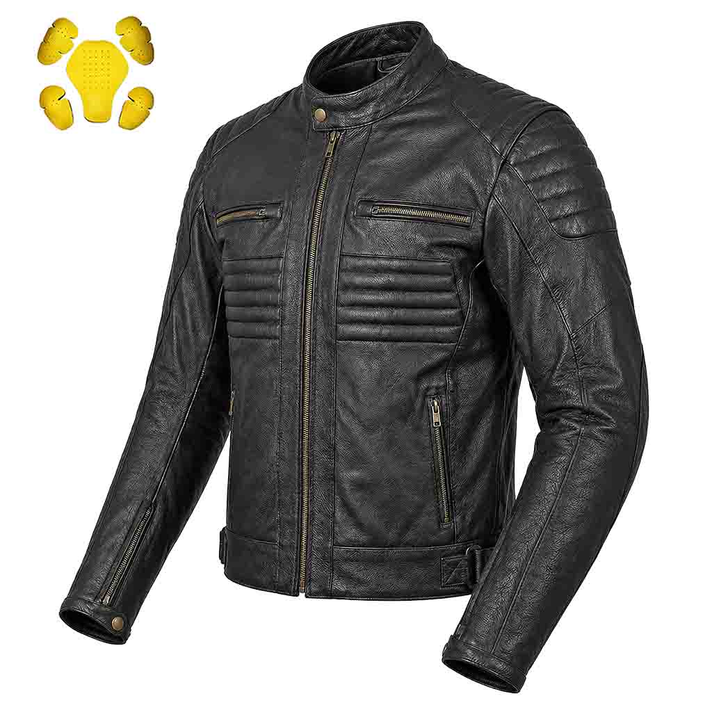 Leather motorbike jacket