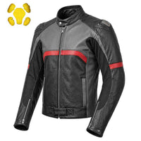 leather motorbike jacket with armors
