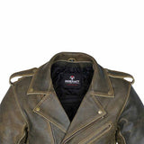 Stud fasten down collars and shoulders Vintage Motorcycle jacket