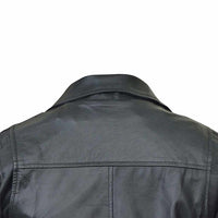 Brando Leather Moto jacket for women back side close up 