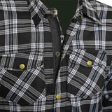 Kevlar Shirt Zipper and button Closure 