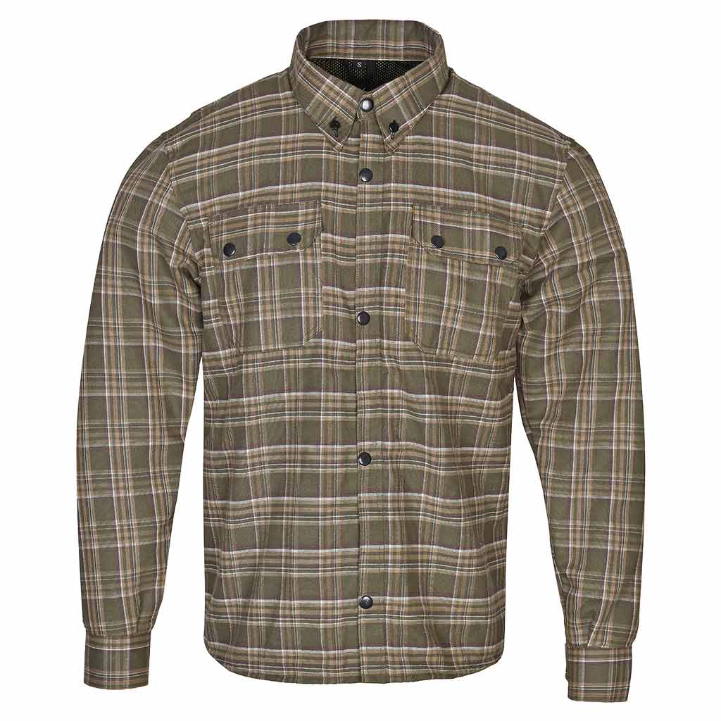 kevlar shirt  motorcycle riding reinforced shirt brown khaki 