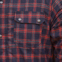 Font pocket Flannel Kevlar Motorcycle Shirt 