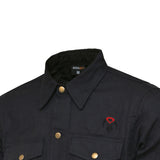 RIDERACT® Men Motorcycle Riding Flannel Shirt Classic Plain Black