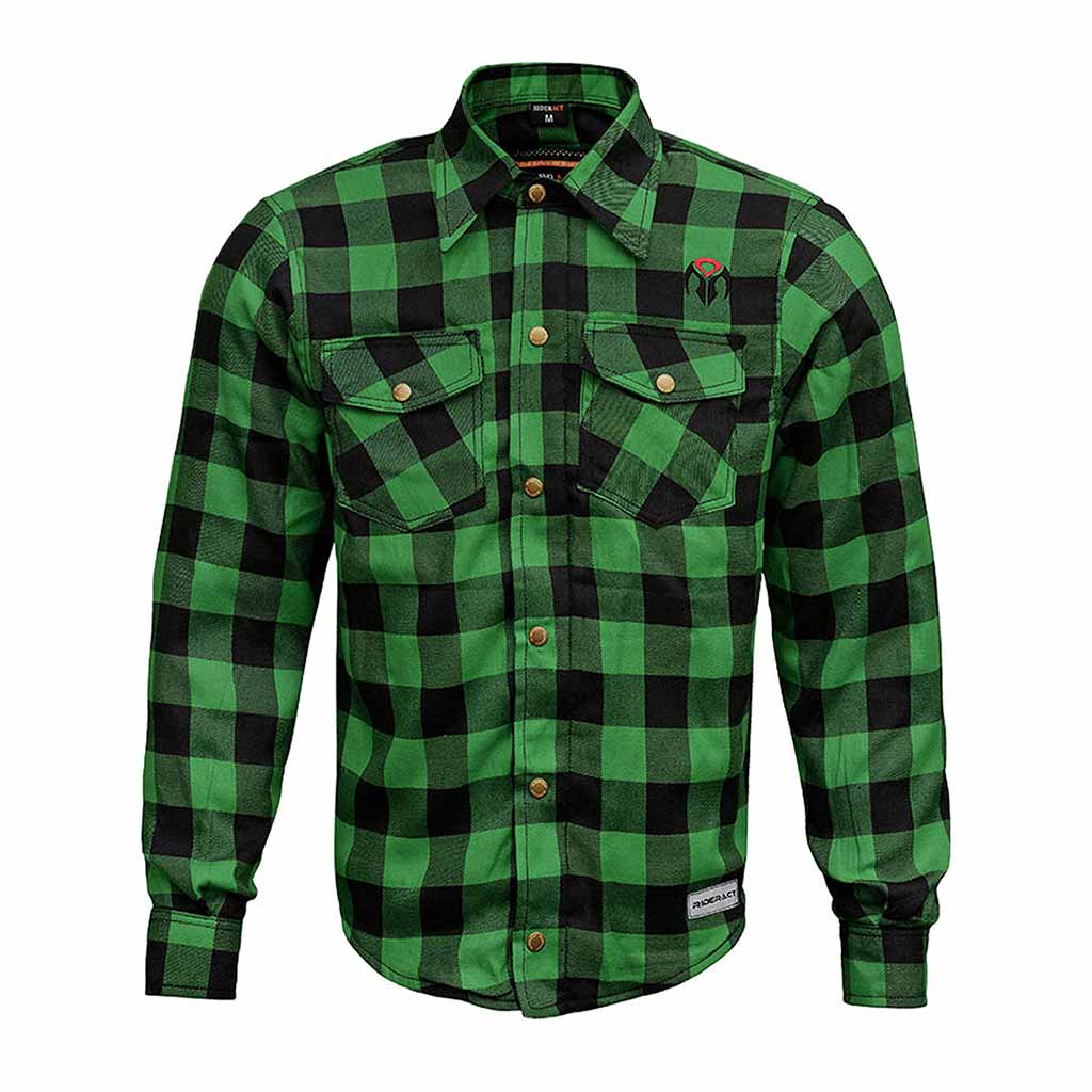 Motorcycle Flannel Shirt Green