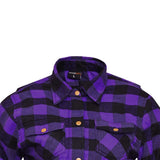 RIDERACT® Women's Motorcycle Flannel Shirt Reinforced Road Series Purple