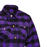 RIDERACT® Women's Motorcycle Flannel Shirt Reinforced Road Series Purple