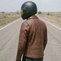 brando leather motorbike jacket with armors