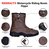 Infographics RIDERACT® Motorcycle Riding Boots for men Digger