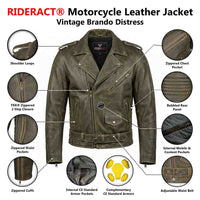 Motorcycle leather jacket infographics