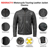 Infographics for touring motorcycle jacket for men by RIDERACT®