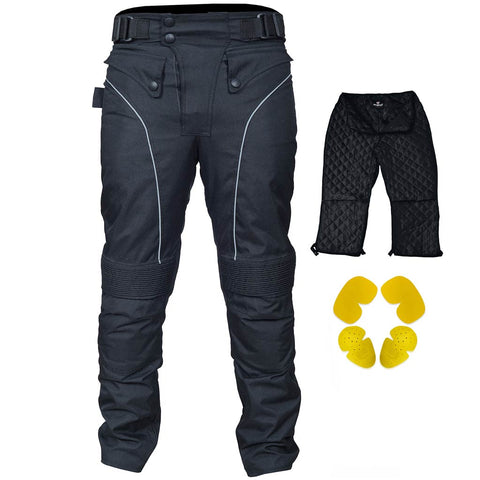 RIDERACT® Men’s Cordura Waterproof Motorcycle Pant Titan Black