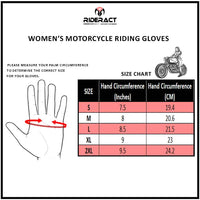 women Motorbike Gloves Size Chart