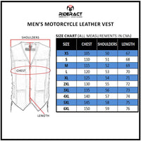Size Chart leather vest Motorcycle Biker Riders Leather Black Vest Braid Simple Style Waistcoat