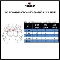 RIDERACT® Youth Body Armor Size Chart