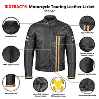 RIDERACT® Striper motorcycle jacket infographics