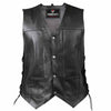 RIDERACT® Mens Classic Adjustable Leather Motorcycle Vest