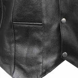 Leather Riding Vest traditional waistcoat Front pockets