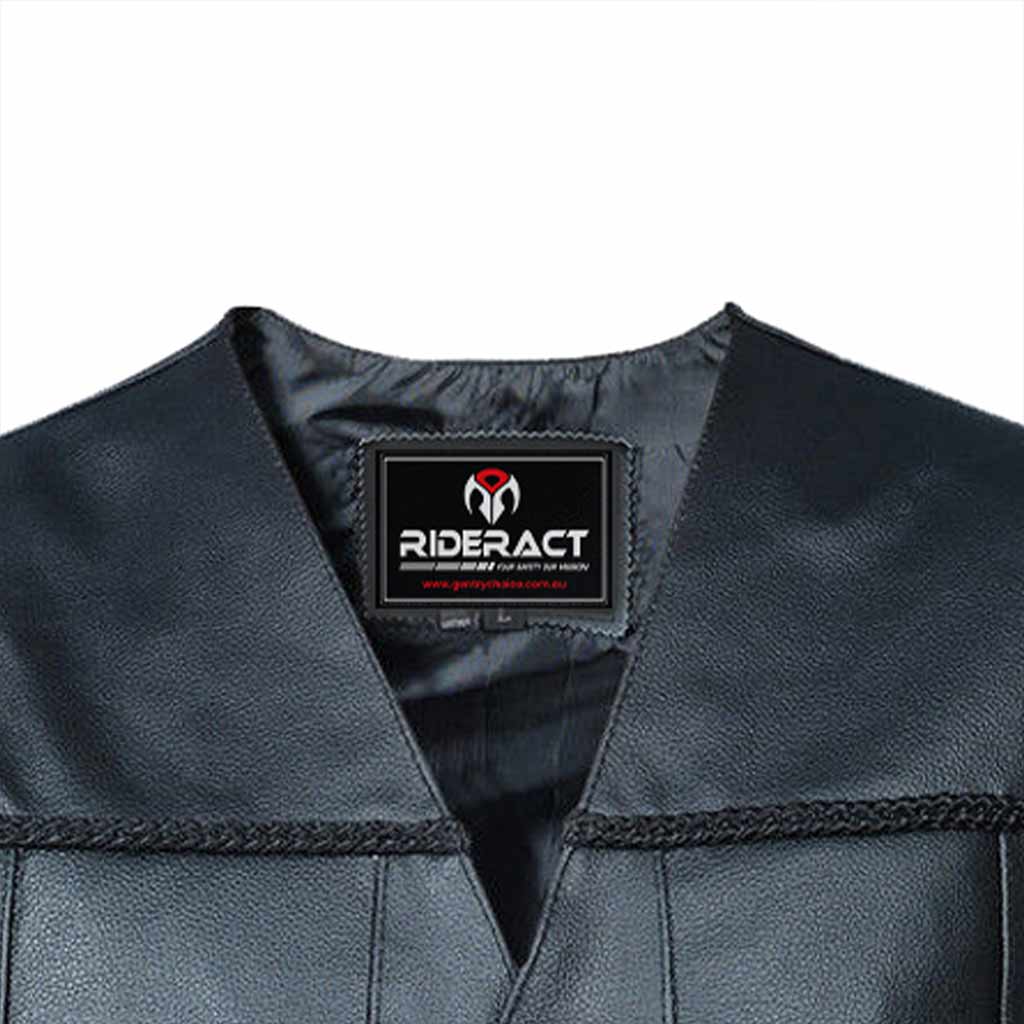 Leather Motorbike Casual Multi Braided Adjustable Vest 