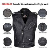 Brando Sleeveless Jacket Style Vest Infographics
