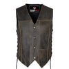 RIDERACT® Mens Leather Vest Harley Distressed
