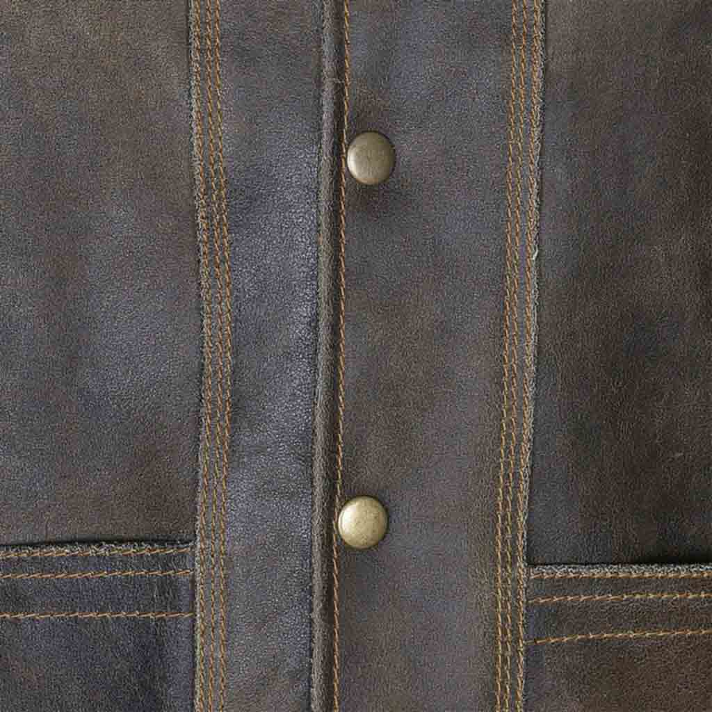 Harley Distress Leather Vest Stud Closure Motorbike Gear