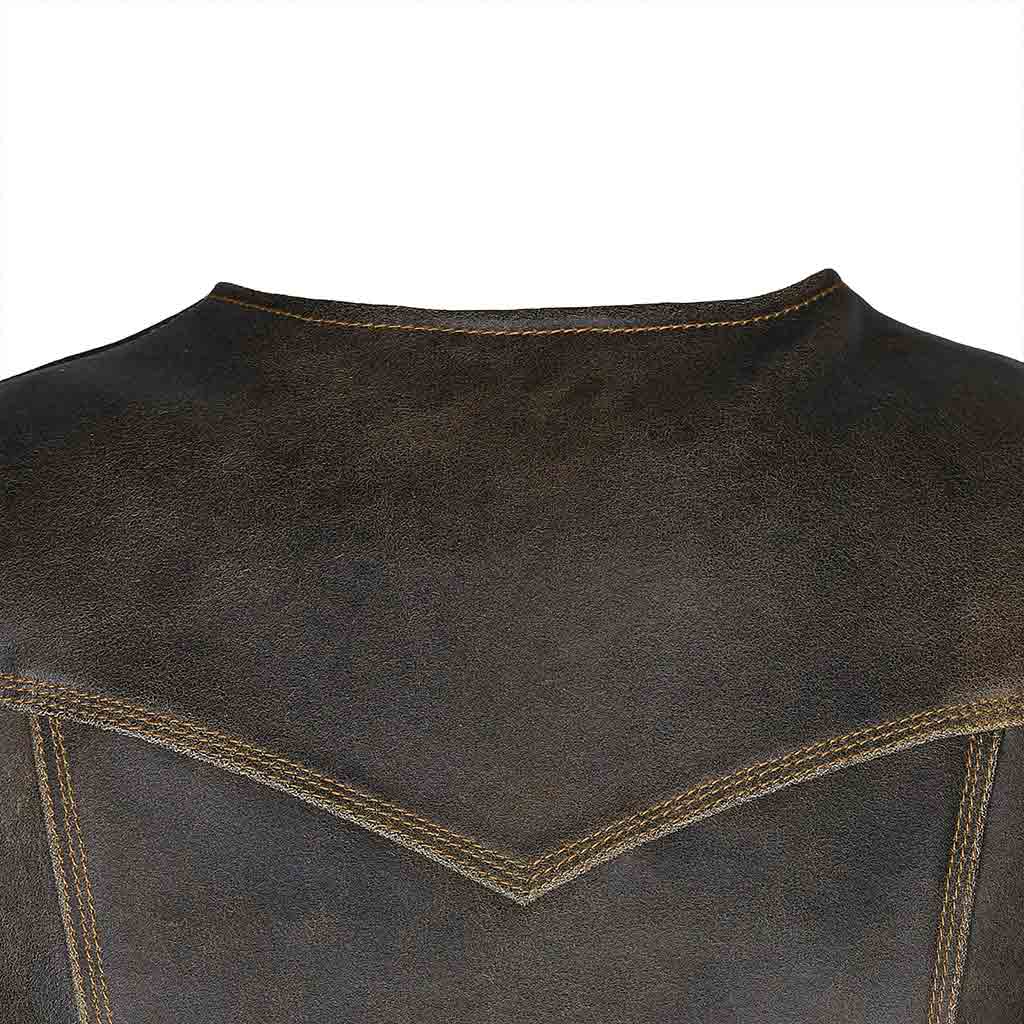 Leather Motorbike Vest Back Side 