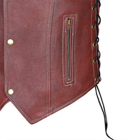 Harley Brown Vintage Vest Adjustable Side Lacing 