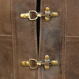 RIDERACT® Harley Distress Leather Vest Antique Clasp Closure