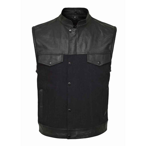 RIDERACT® Denim Leather Vest K2 Black