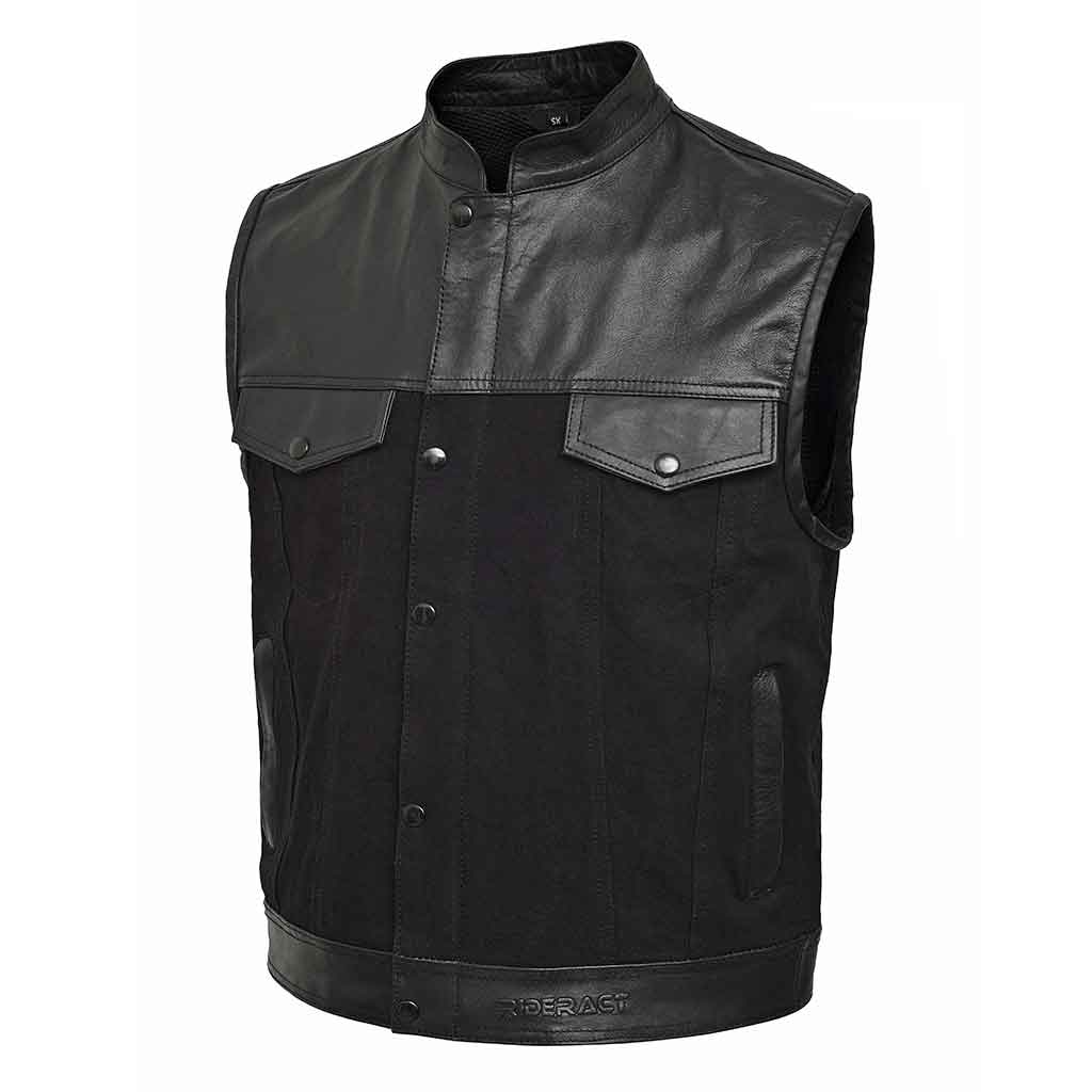 Denim Leather Vest K2 Black