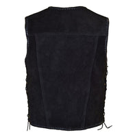 best leather vest suede black