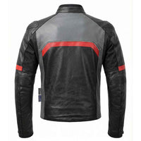 Back view of a men's motorbike jacket