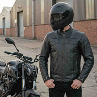 black leather jacket with armors