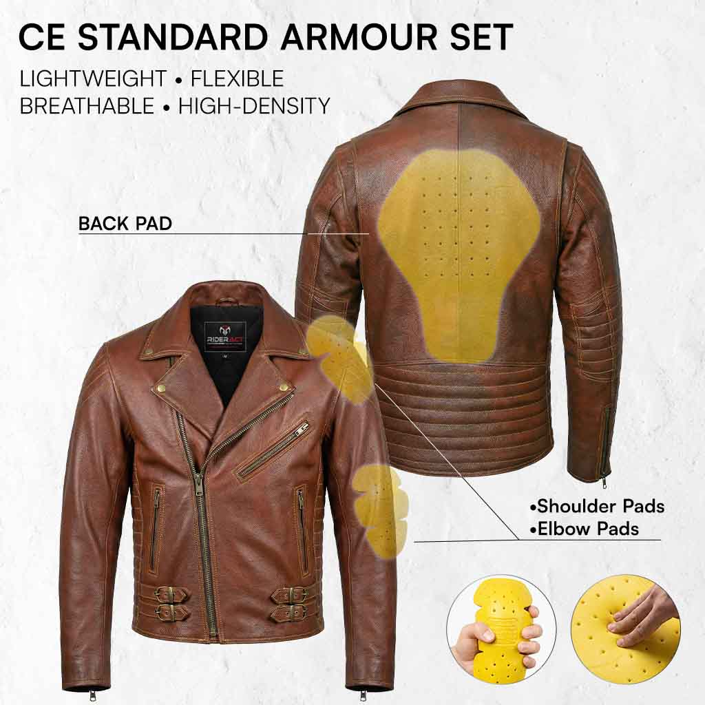riding motorbike jacket with padding details