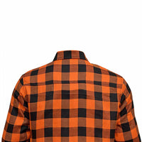 Back side RIDERACT® Men's Motorcycle Riding Reinforced Flannel Shirt Road Series Grey