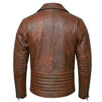 Back view of  Brown Motorcycle Jacket