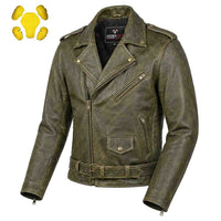 Leather motorcycle jacket for men
